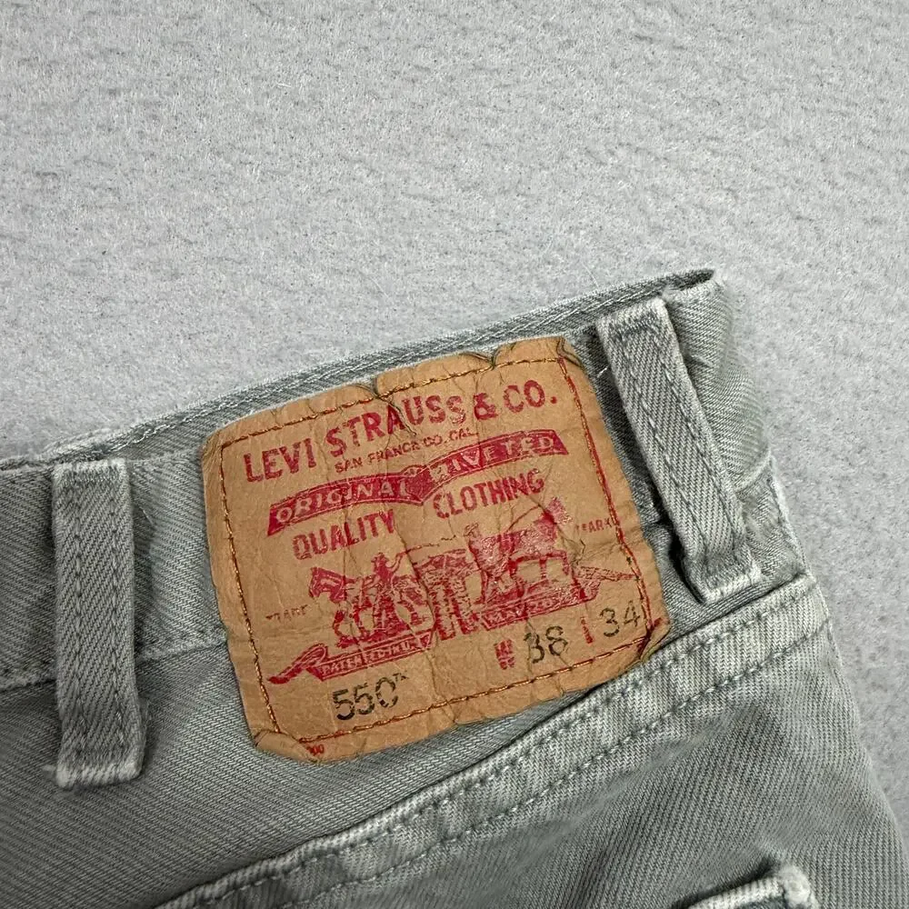 Vintage Levis 550 Relaxed Fit Jeans Men's 38x34 (Fits 36x33) Green y2k 2002